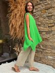 Made in Italy Pia Pillow Cotton Pocketed Dip Side Tank Lime /12